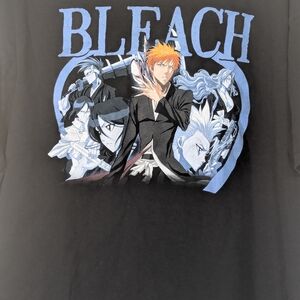Ripple Junction Black BLEACH Anime Graphic Tee with Orange Accent